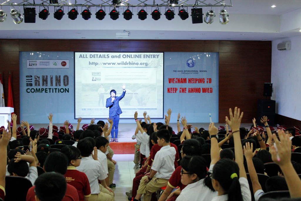 Asian International School students together with the globe protect wild rhino