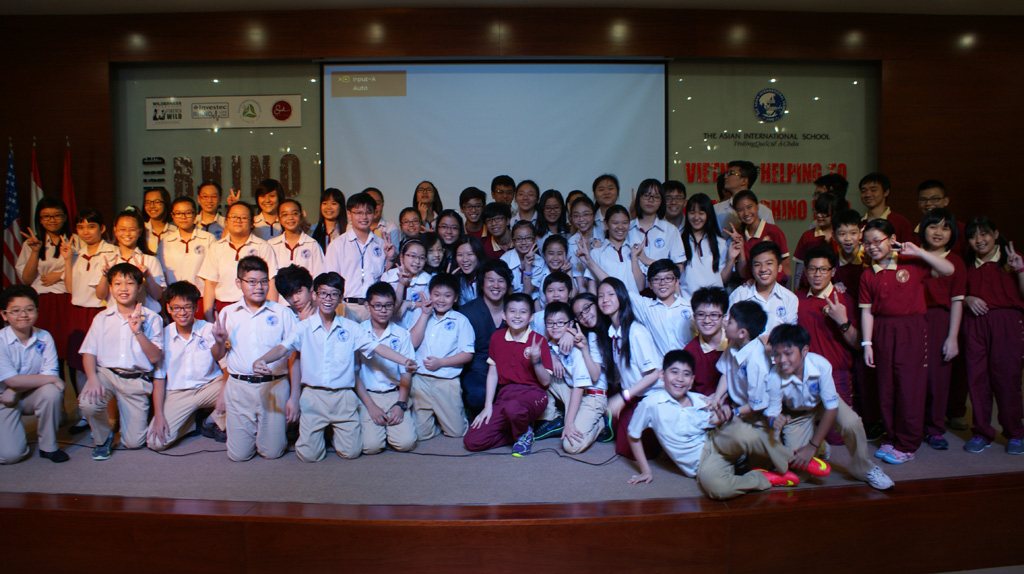 Asian International School students together with the globe protect wild rhino