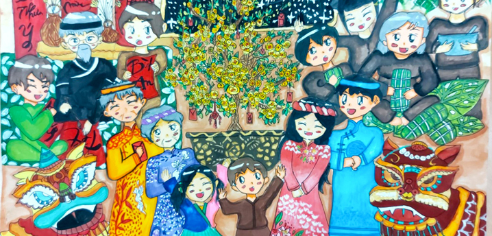 Hội thi vẽ tranh theo chủ đề Tết Việt 2021 - Tranh vẽ số 4