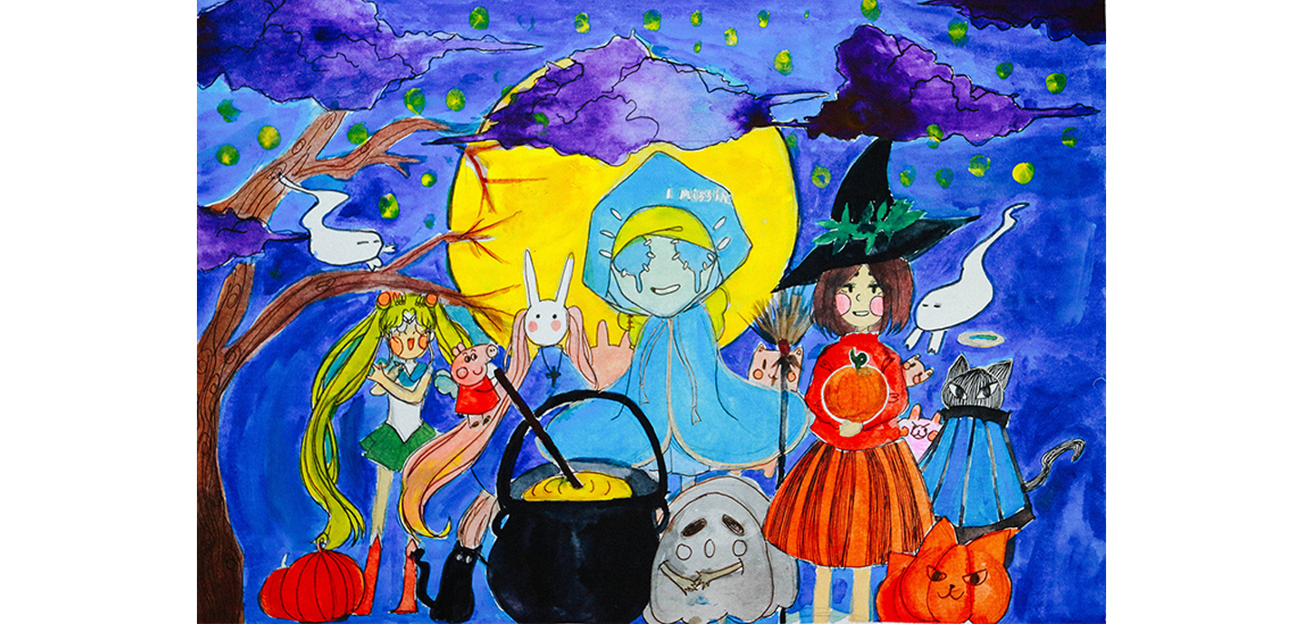 Tranh vẽ "Lễ hội Halloween 2019" - Tranh vẽ số 1
