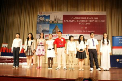 Trịnh Hoàng Nam - Quán quân vòng chung kết "Cuộc thi Hùng biện tiếng Anh Cambridge FCE 2012"...